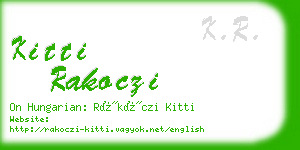 kitti rakoczi business card